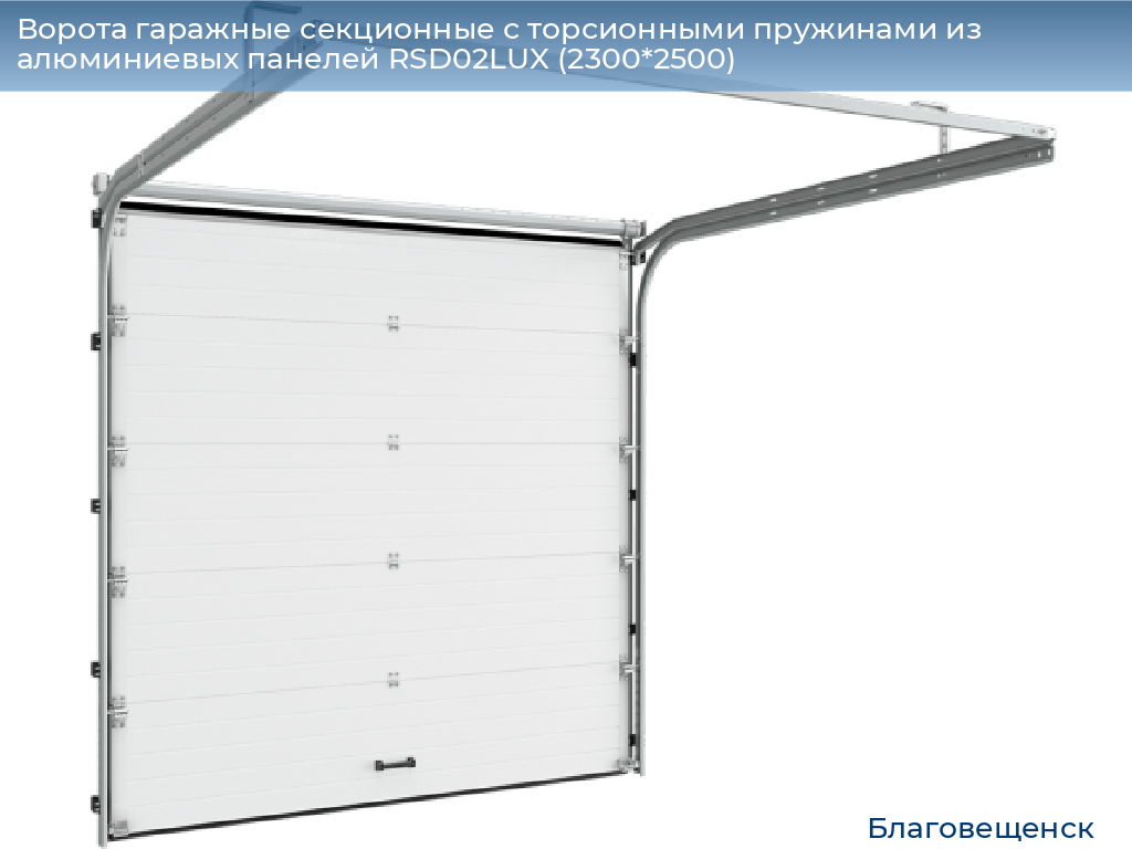 Ворота гаражные секционные с торсионными пружинами из алюминиевых панелей RSD02LUX (2300*2500), blagoveshchensk.doorhan.ru