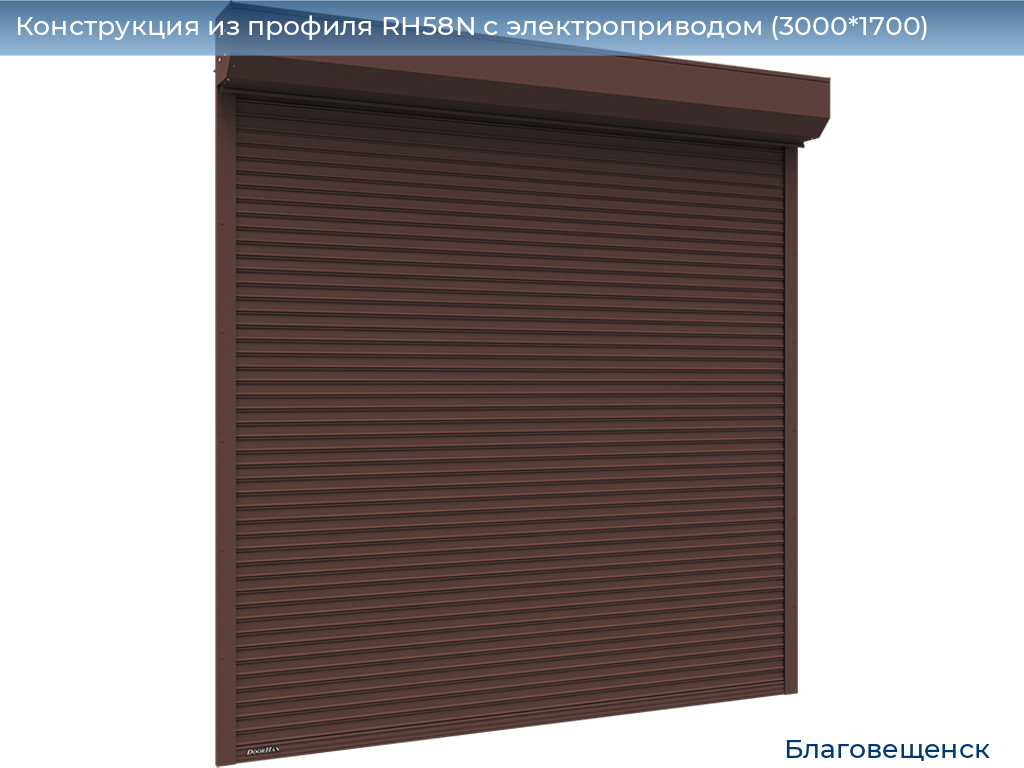 Конструкция из профиля RH58N с электроприводом (3000*1700), blagoveshchensk.doorhan.ru