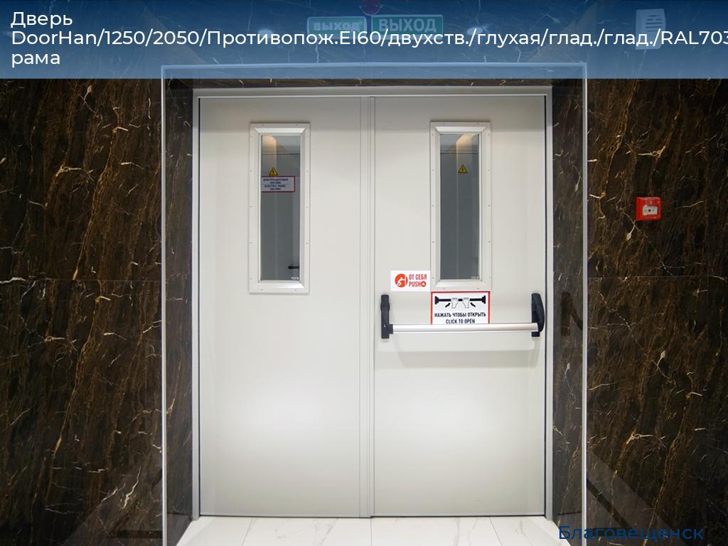 Дверь DoorHan/1250/2050/Противопож.EI60/двухств./глухая/глад./глад./RAL7035/лев./угл. рама, blagoveshchensk.doorhan.ru