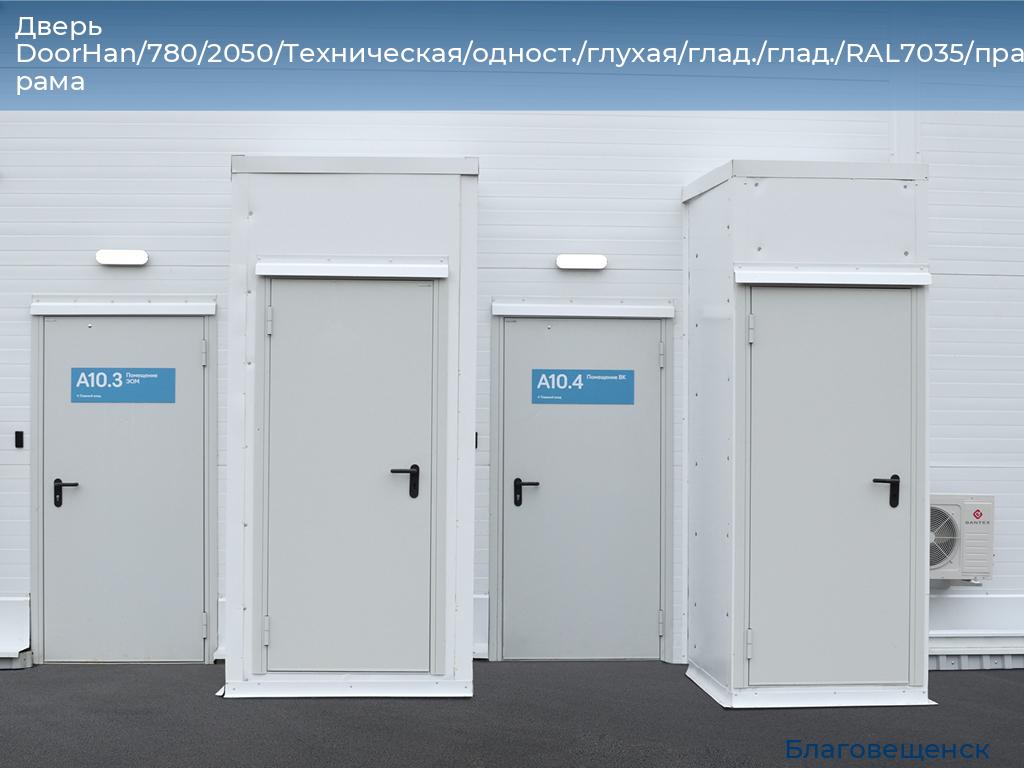 Дверь DoorHan/780/2050/Техническая/одност./глухая/глад./глад./RAL7035/прав./угл. рама, blagoveshchensk.doorhan.ru