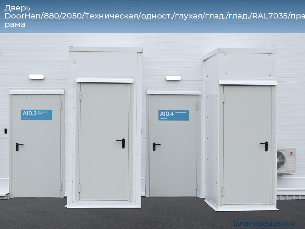 Дверь DoorHan/880/2050/Техническая/одност./глухая/глад./глад./RAL7035/прав./угл. рама, blagoveshchensk.doorhan.ru