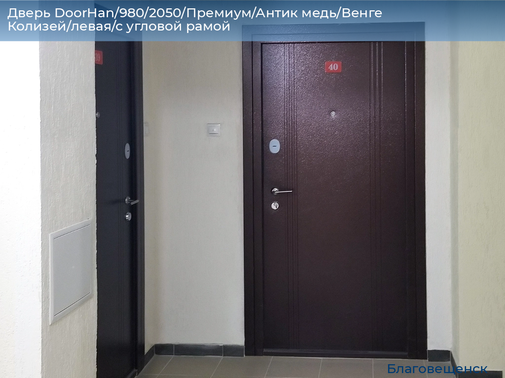Дверь DoorHan/980/2050/Премиум/Антик медь/Венге Колизей/левая/с угловой рамой, blagoveshchensk.doorhan.ru