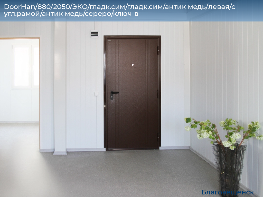 DoorHan/880/2050/ЭКО/гладк.сим/гладк.сим/антик медь/левая/с угл.рамой/антик медь/сереро/ключ-в, blagoveshchensk.doorhan.ru