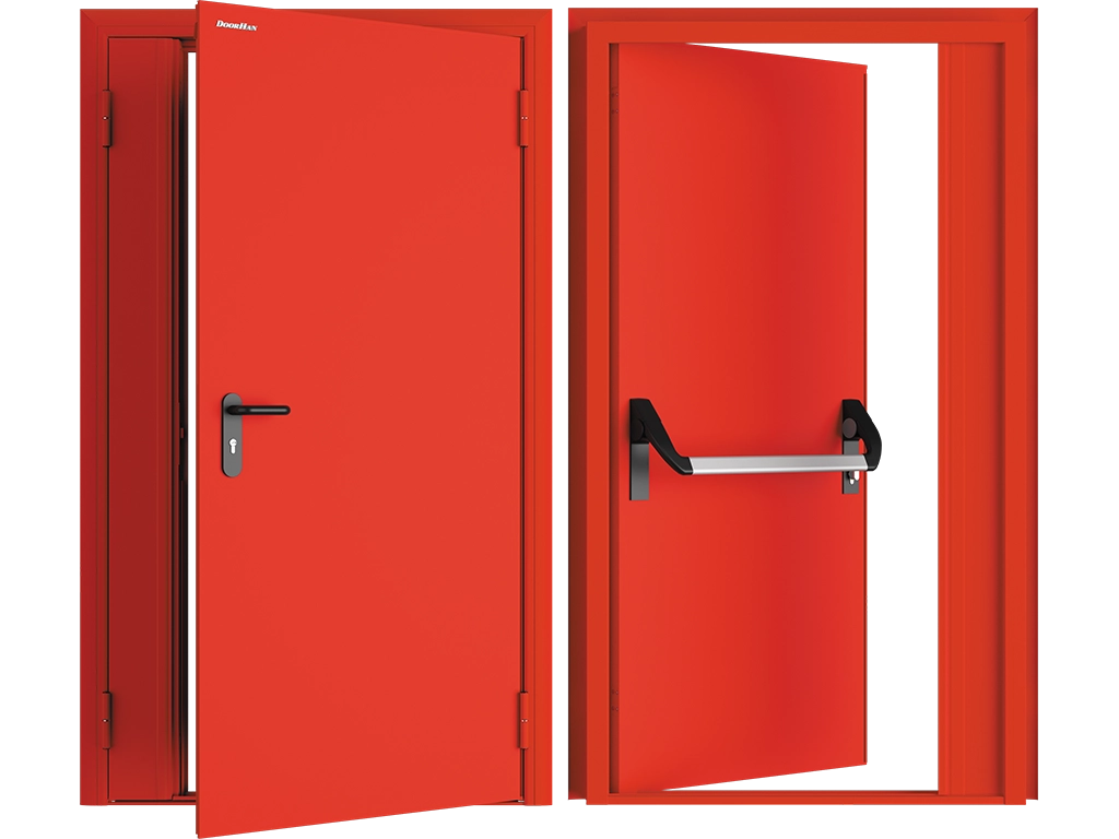 Дверь DoorHan/1350/2050/Противопож.EI60/двухств./глухая/глад./глад./RAL7035/прав./угл. рама