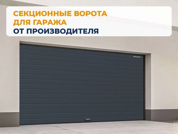 Cекционные ворота 3400х2450 мм антрацитовые DoorHan RSD02, blagoveshchensk.doorhan.ru